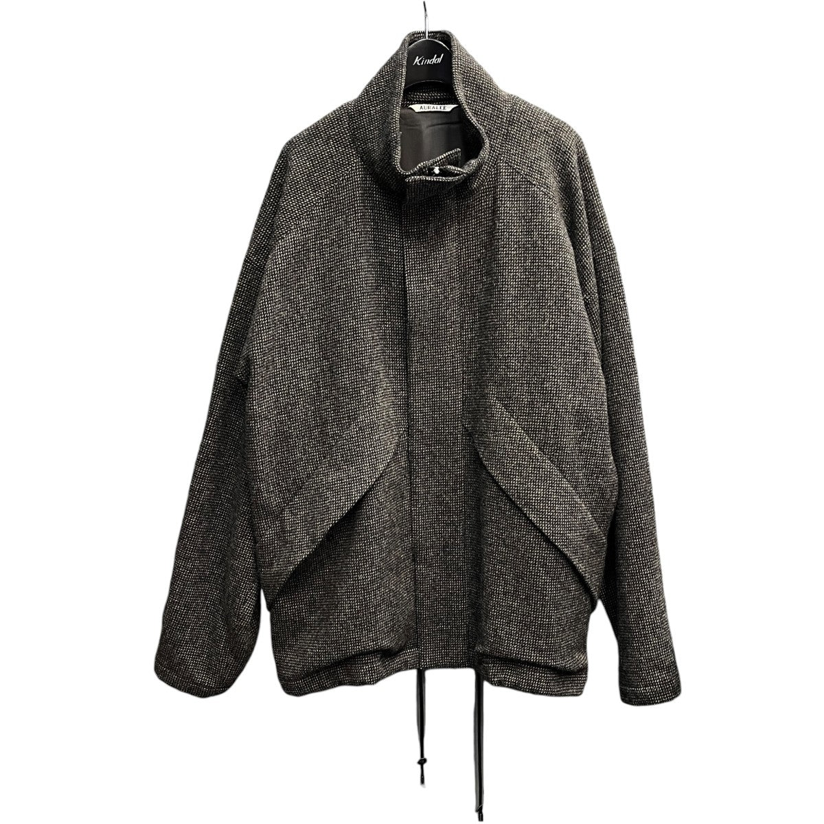 AURALEE WOOL HAIRLINE LIGHT TWEED ZIP BLOUSONハイネックブルゾンA22AB01DT 古着・中古-1枚目のアイテム画像