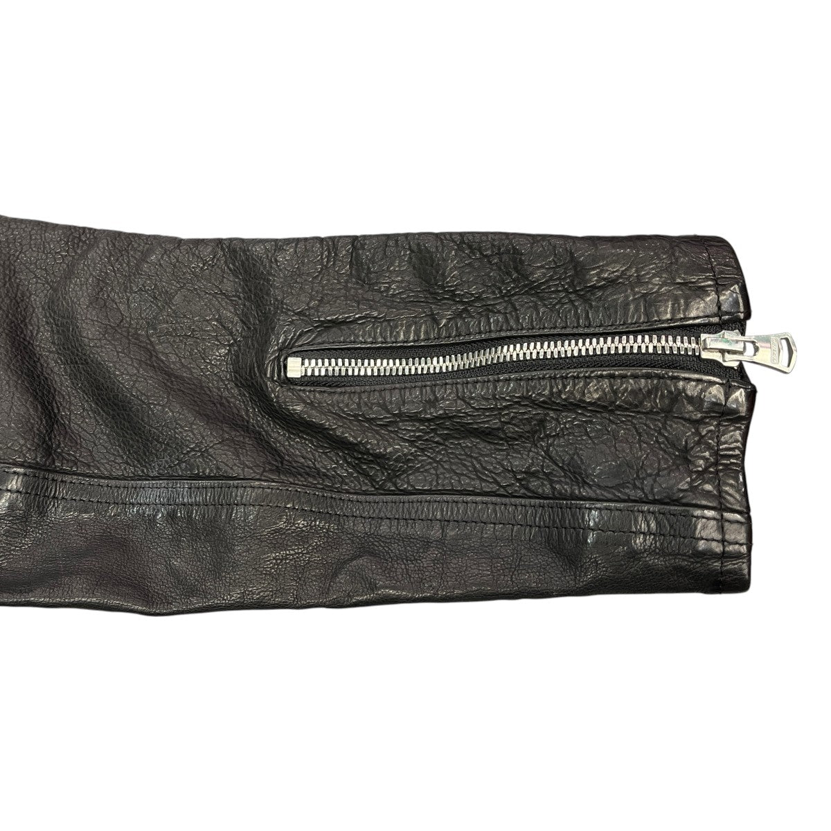 ISAMU KATAYAMA BACKLASH JAPAN CALF NATURAL DYED “GARMENT-WASH” DOUBLE RIDERSレザージャケット1927-07 古着・中古-4枚目のアイテム画像