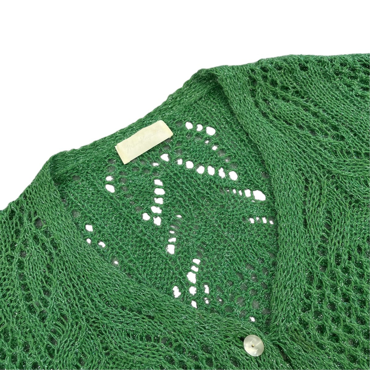 mame kurogouchi Botanical Pattern Knitted LameカーディガンMM22PS KN732 古着・中古-3枚目のアイテム画像