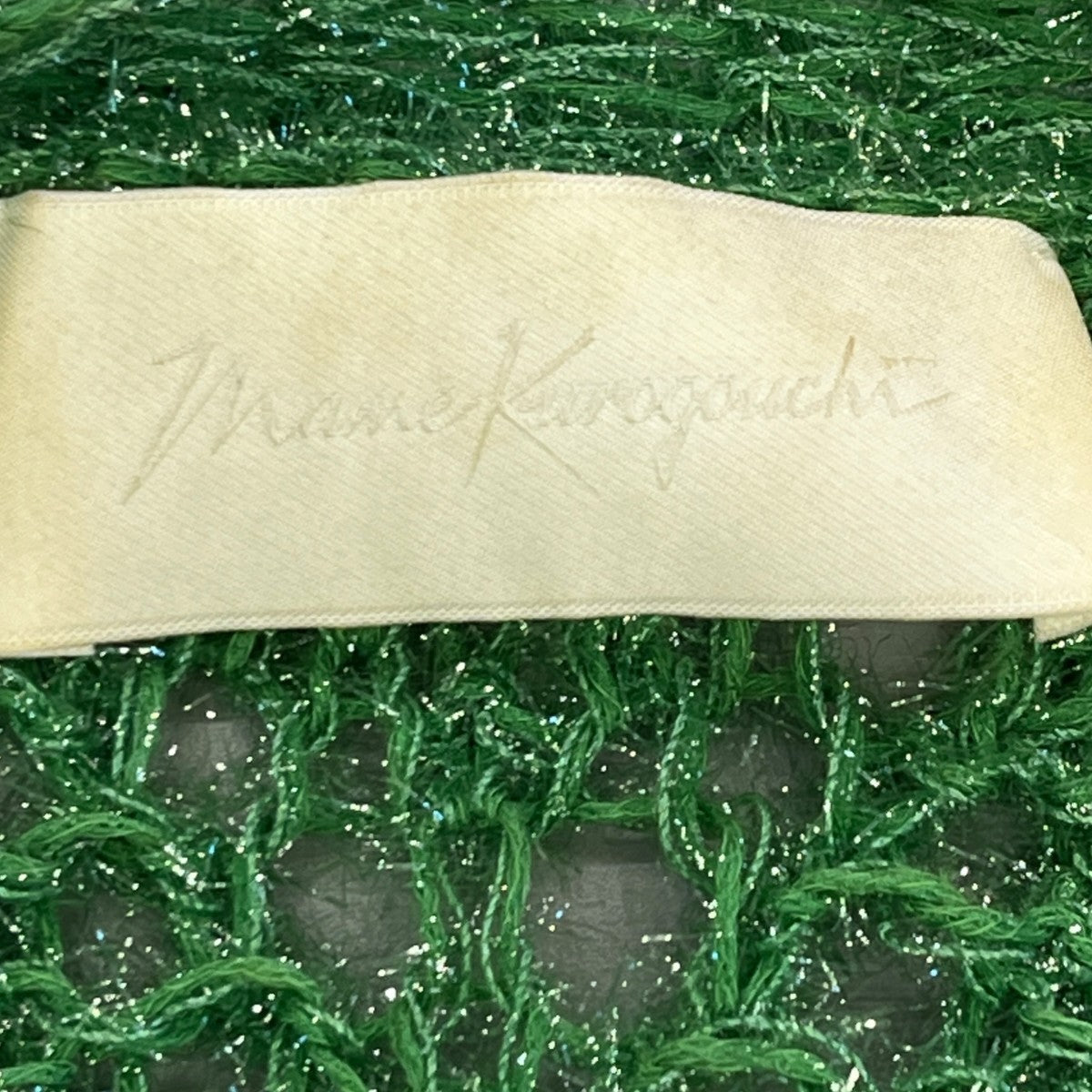 mame kurogouchi Botanical Pattern Knitted LameカーディガンMM22PS KN732 古着・中古-7枚目のアイテム画像