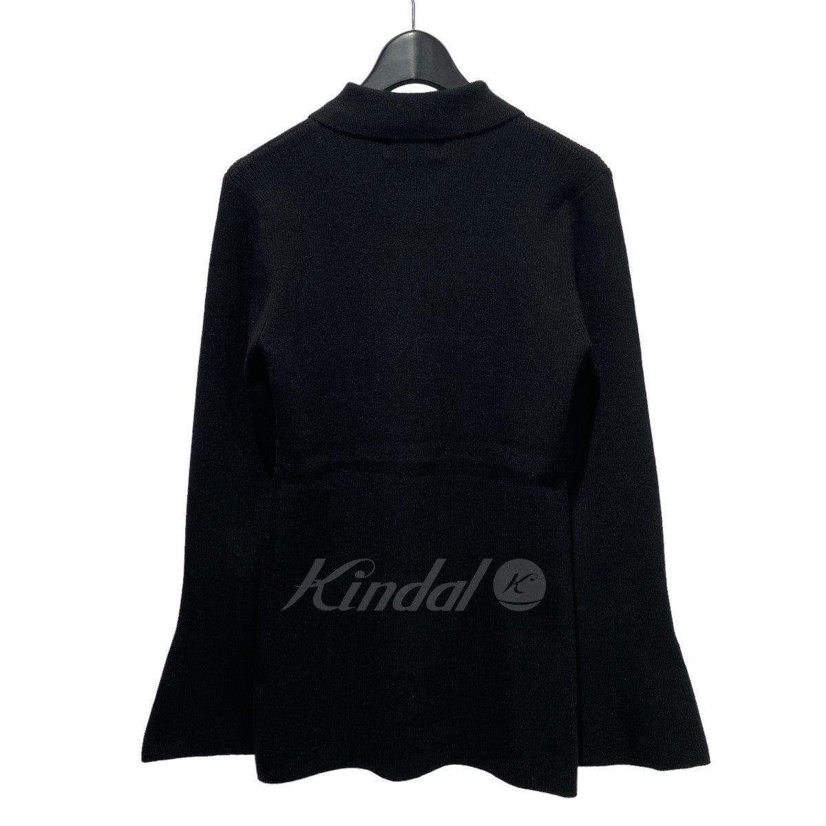 COLLAR RIB CARDIGAN 袖フレア ニットシャツカーディガン