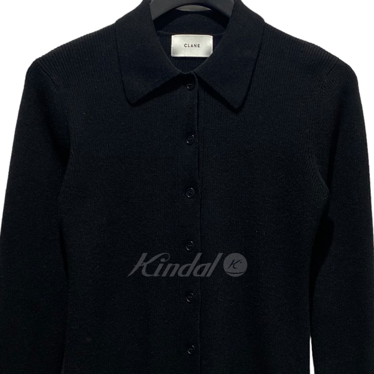 CLANE(クラネ) COLLAR RIB CARDIGAN カーディガン 15106-2142 ブラック