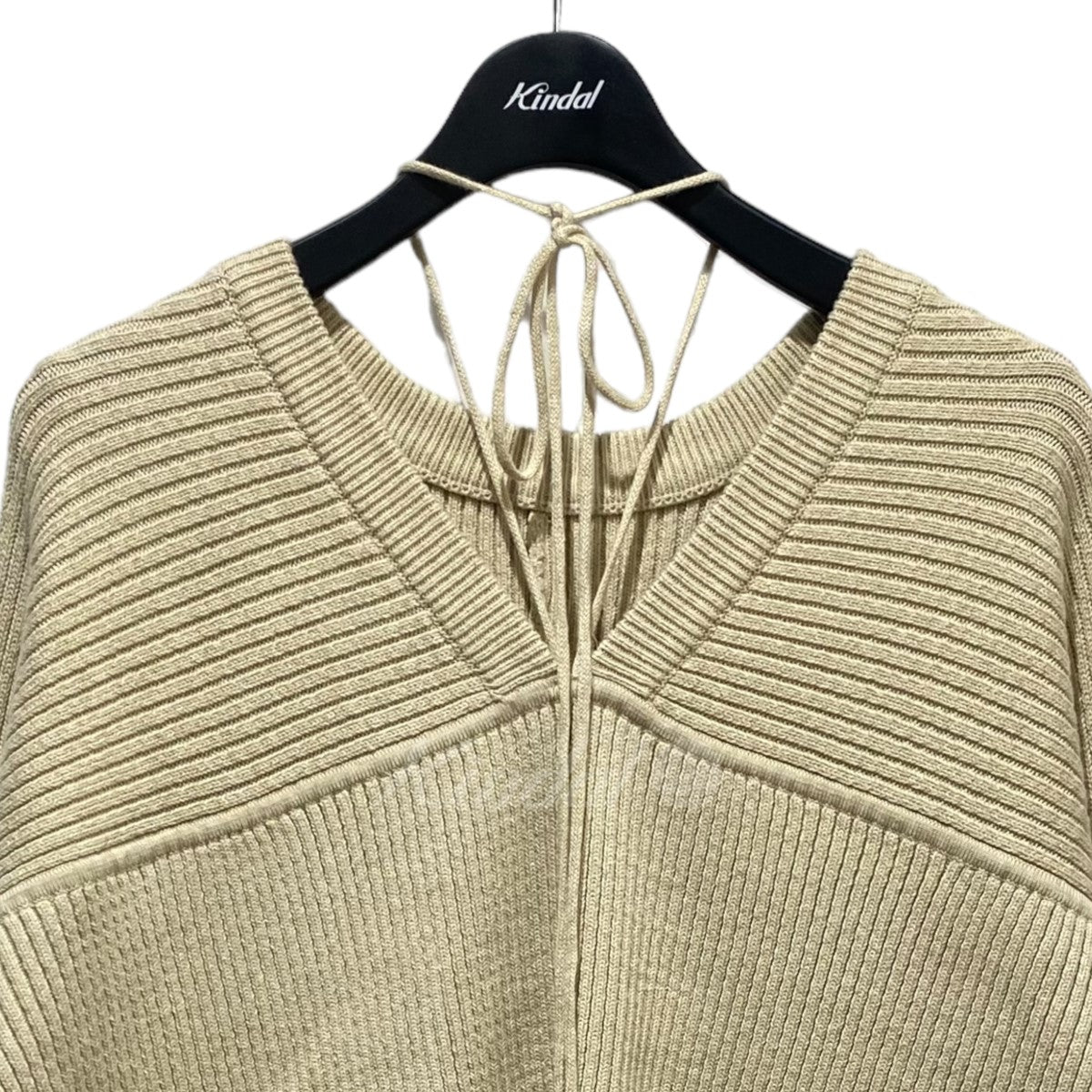 ミックスカラーストリングワイドニットトップス