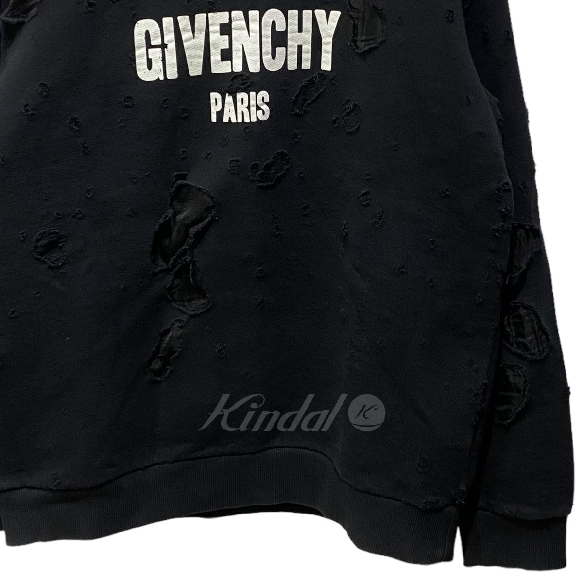 GIVENCHY(ジバンシィ) デストロイ加工 ロゴプルオーバーパーカー