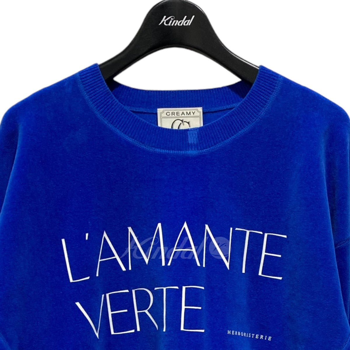 ベロア素材 クロップド丈スウェット