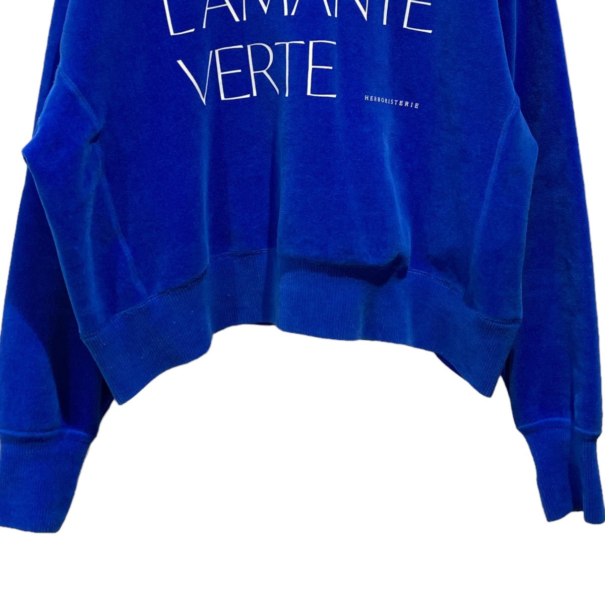 ベロア素材 クロップド丈スウェット