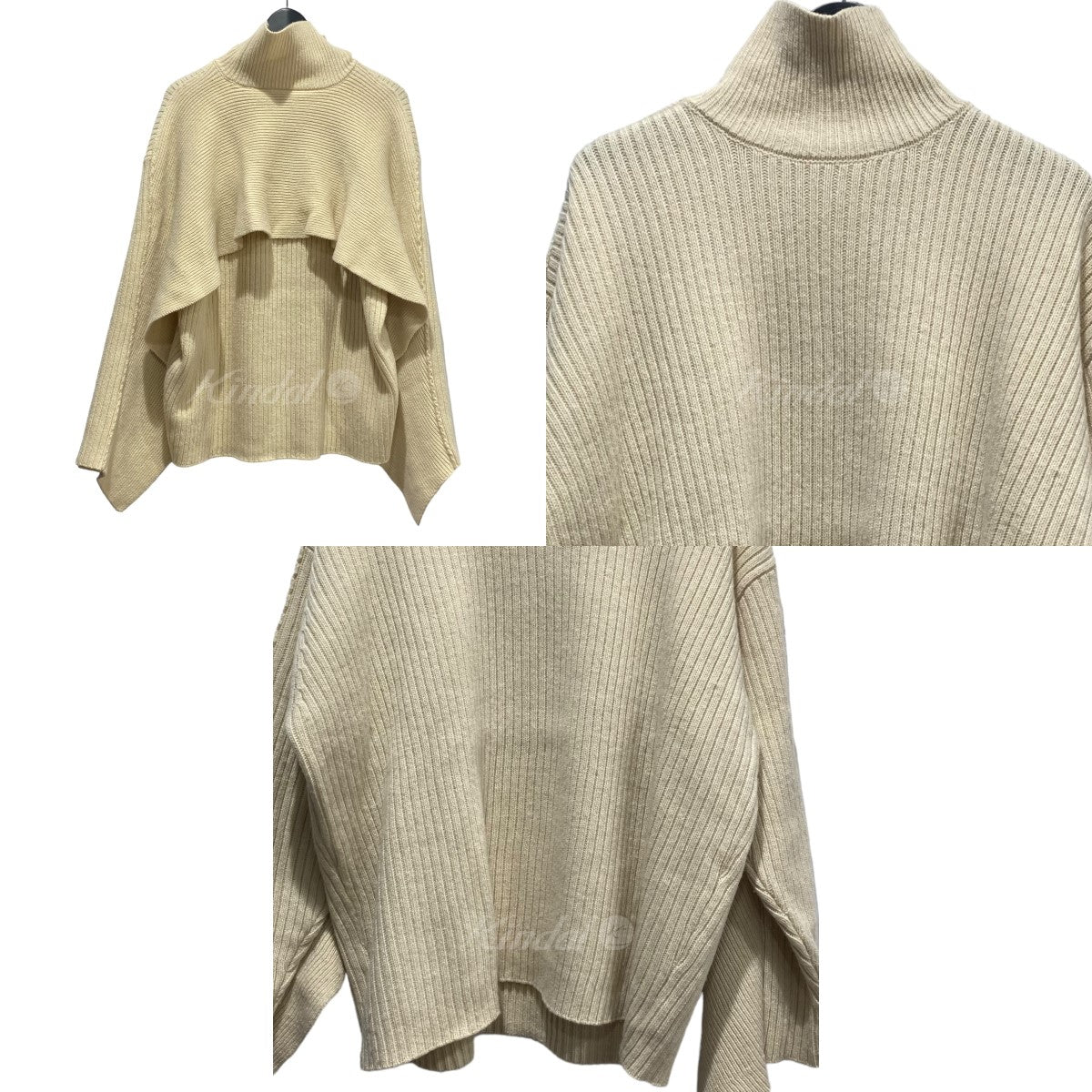 バックフリルタートルネックニット