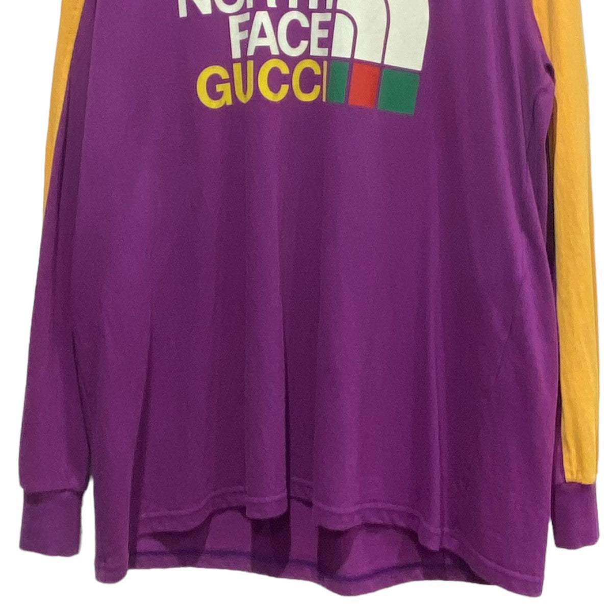 GUCCI×THE NORTH FACE 671439ロゴプリント長袖カットソー パープル