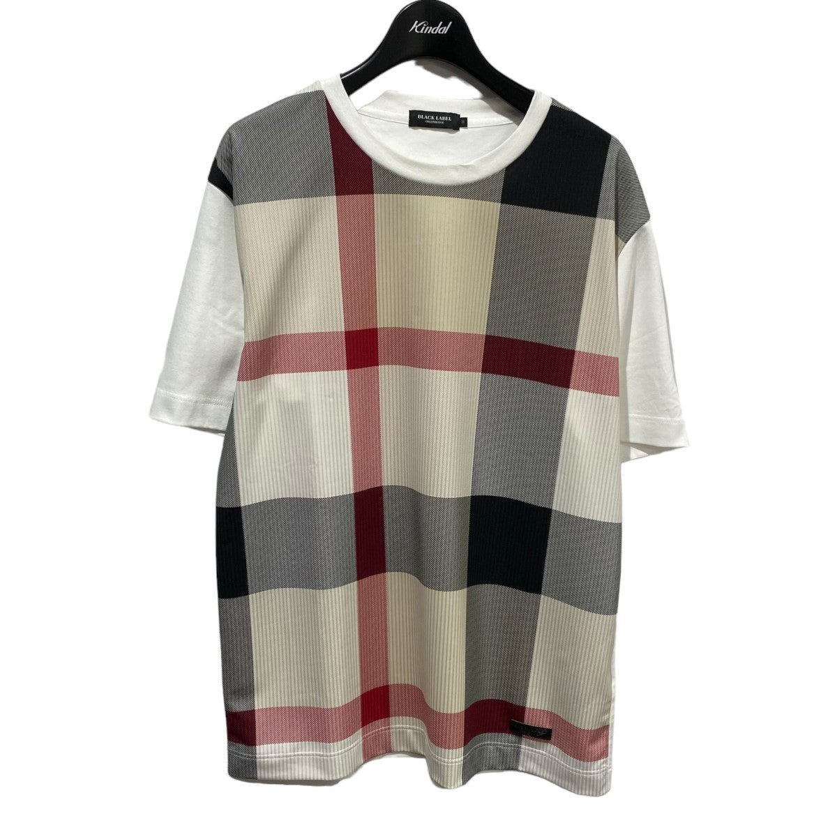 BURBERRY BLACK LABEL(バーバリーブラックレーベル) パネルチェックサッカーＴシャツ51P29-339-02  51P29-339-02 ベージュ×ブラック サイズ M｜【公式】カインドオルオンライン ブランド古着・中古通販【kindal】