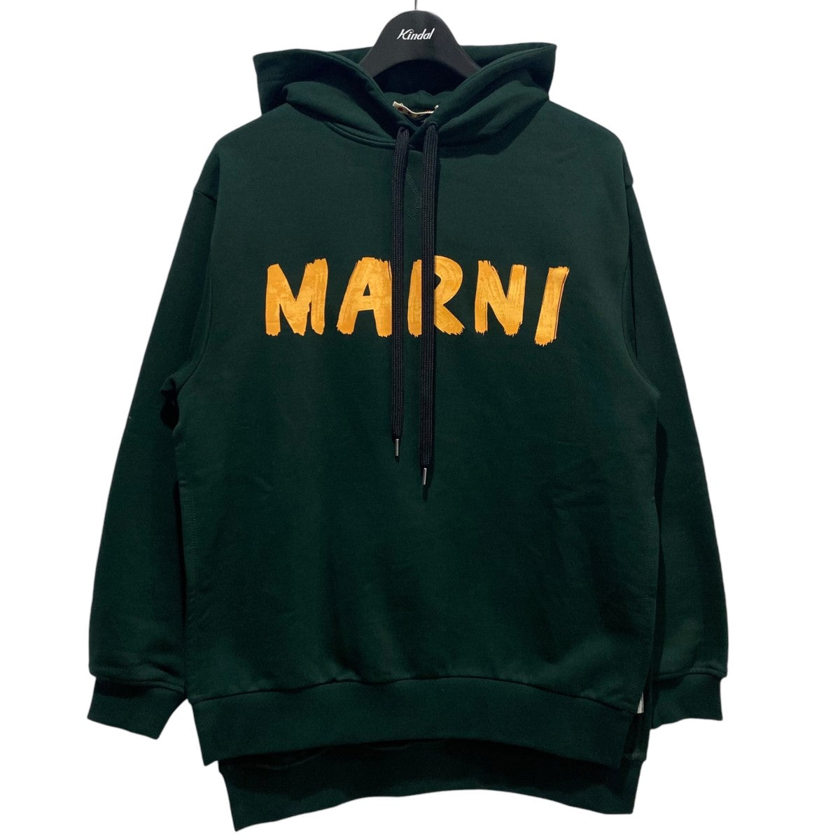 MARNI(マルニ) ロゴプリント 裾スリットフーディーFLJE0179P1 FLJE0179P1 グリーン サイズ  36｜【公式】カインドオルオンライン ブランド古着・中古通販【kindal】