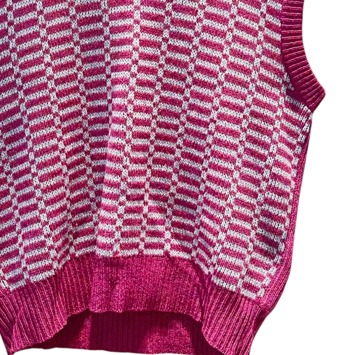 ｼﾞｬｶﾞｰﾄﾞﾁｪｯｸﾆｯﾄVネックニットベストCVMG0078Q0 UFH921