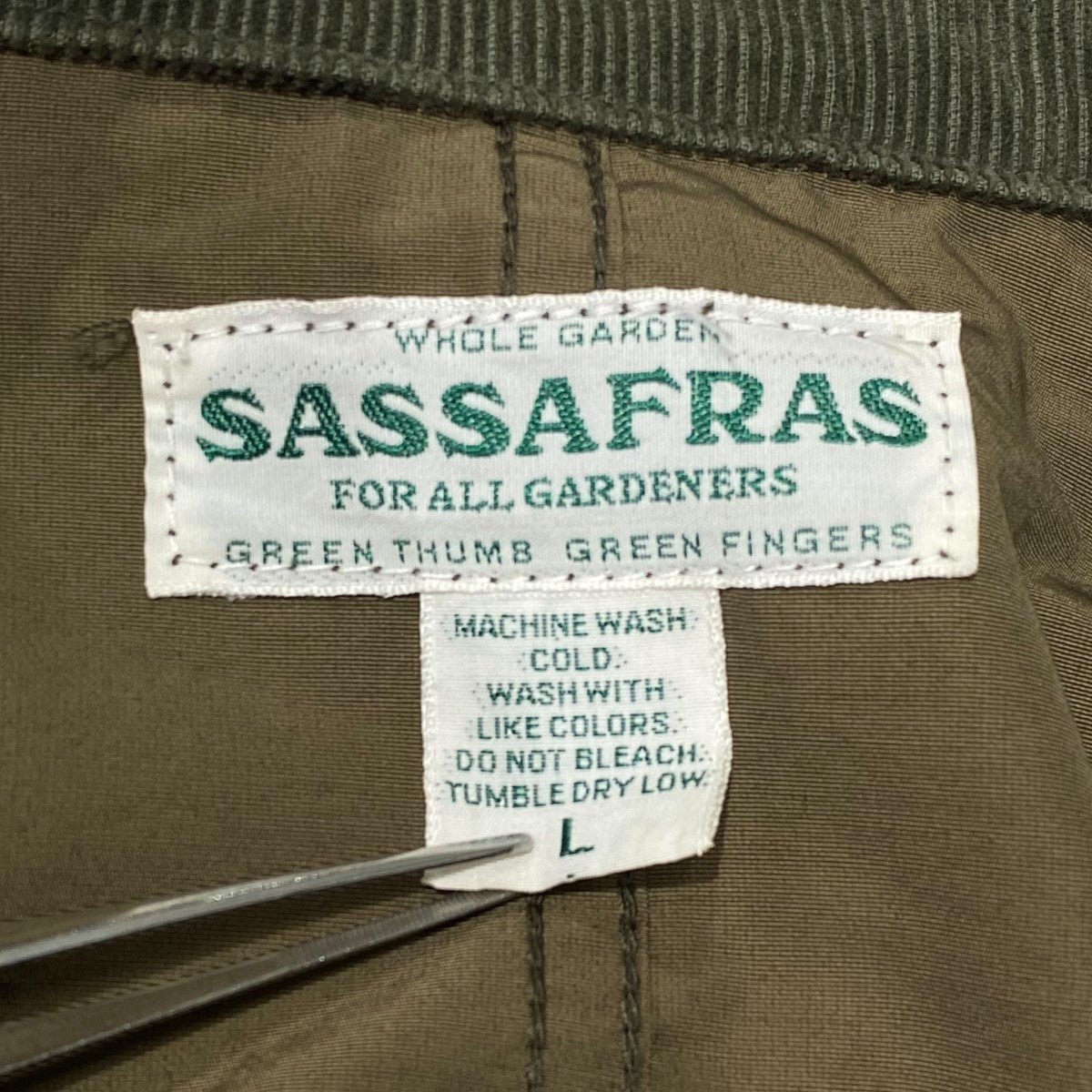 SASSAFRAS(ササフラス) DIGS CREW TUBE COAT カーキ サイズ L
