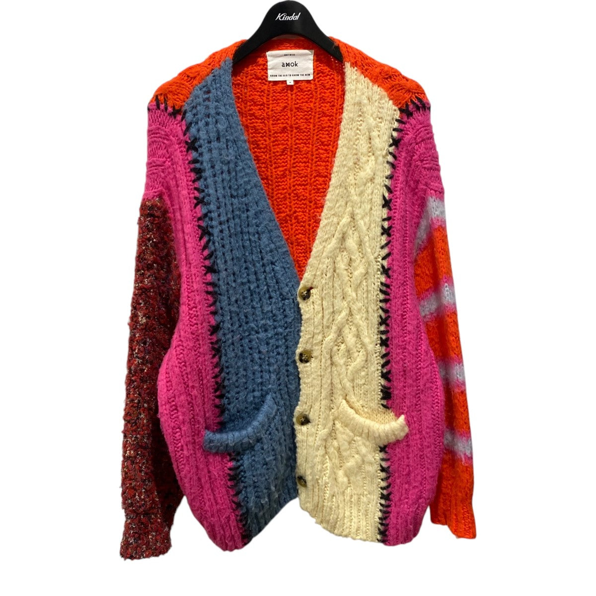 ニットカーディガンMOHAIR DOCKING CARDING