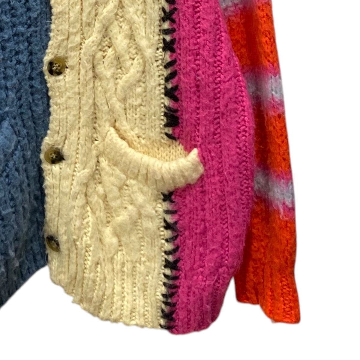 ニットカーディガンMOHAIR DOCKING CARDING