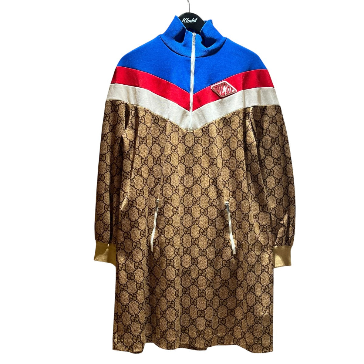 GUCCI GGモノグラムハーフジップワンピース526526 古着・中古-1枚目のアイテム画像