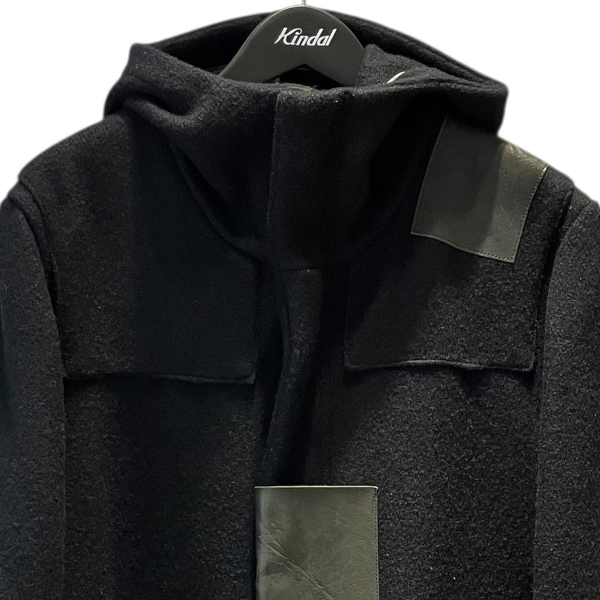 Paul Harnden(ポールハーデン) レザー切替 フーデッドコート ブラック