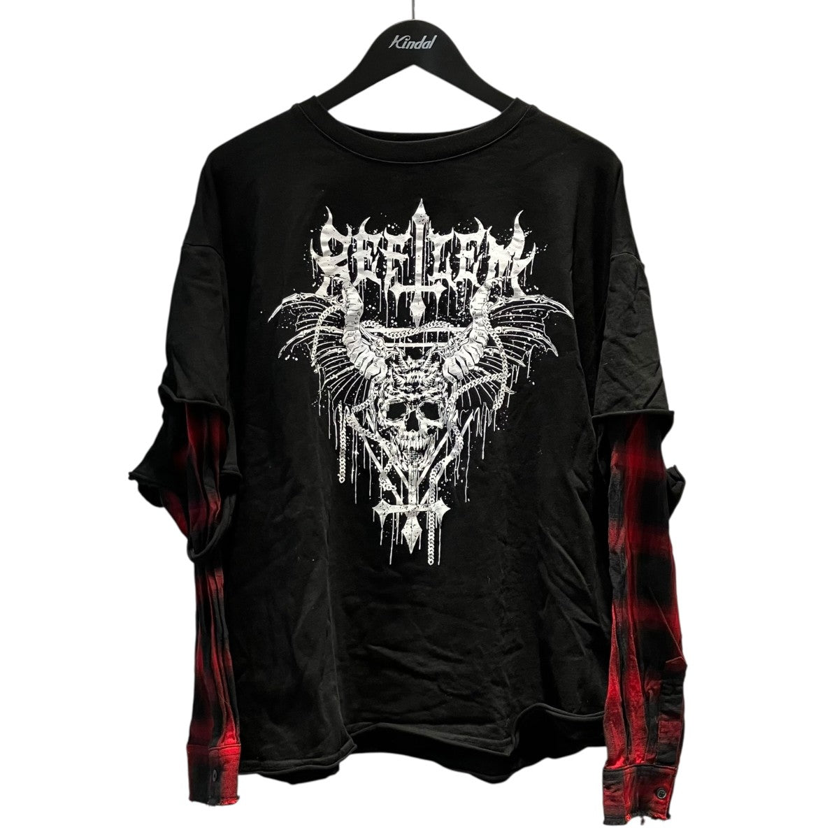 スカルﾌｪｲｸﾚｲﾔｰﾄTシャツ