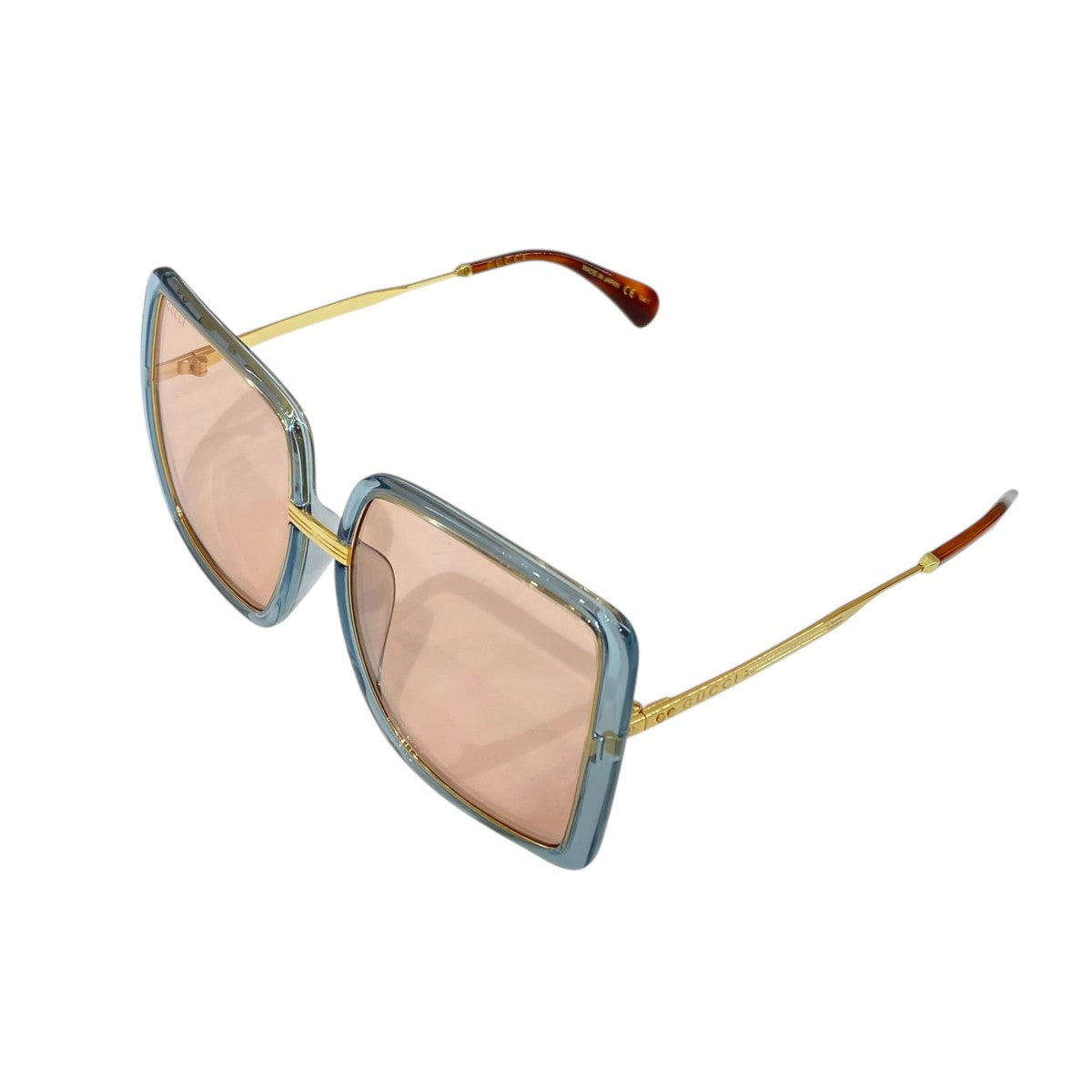 GUCCI ブラウン ゴールド サングラス ケース付き - メルカリ