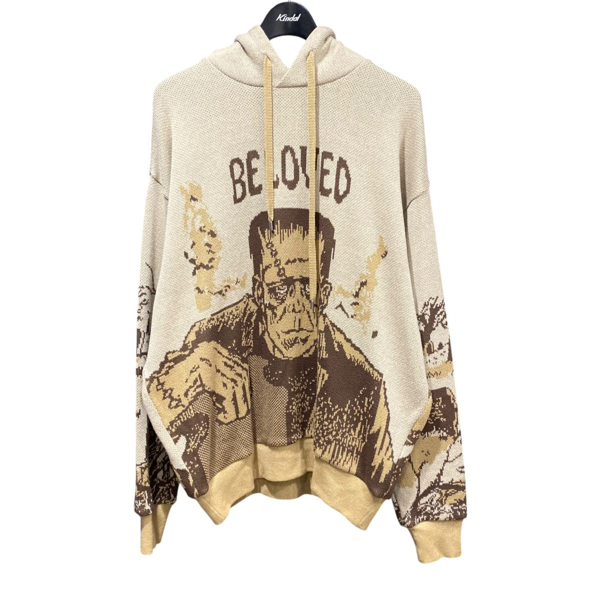 8G Jacquard Knit Vintage Knit HoodieK2409KN804