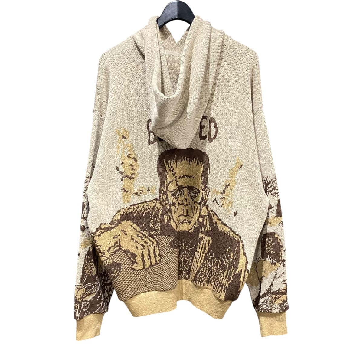 8G Jacquard Knit Vintage Knit HoodieK2409KN804