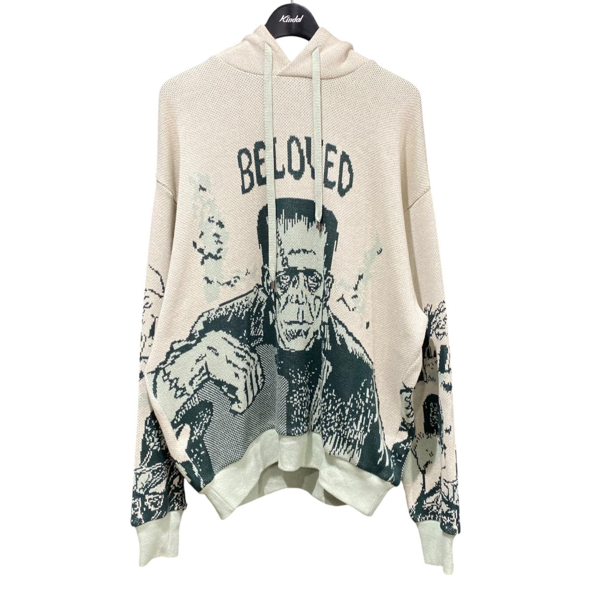 8G Jacquard Knit Vintage Knit HoodieK2409KN804