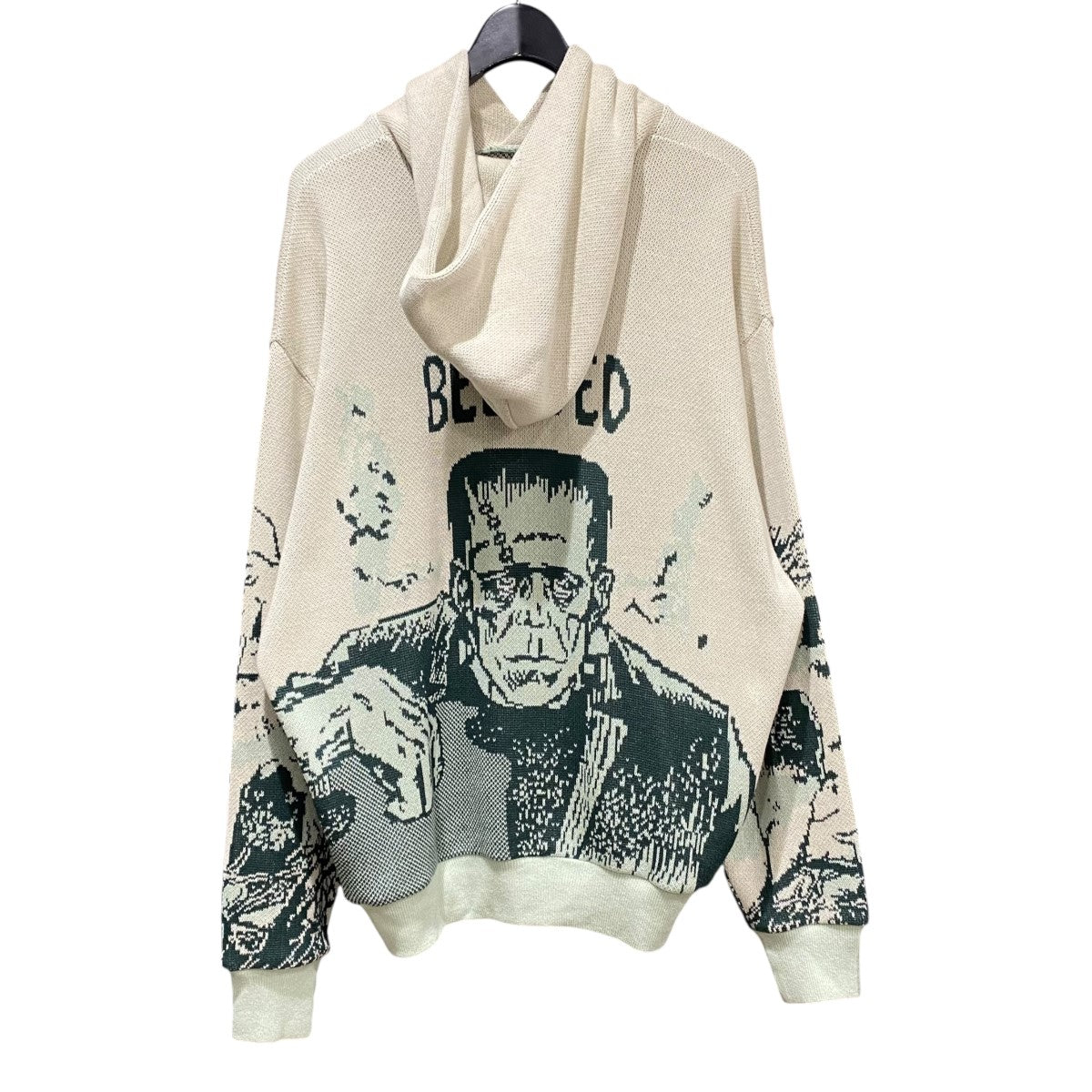 8G Jacquard Knit Vintage Knit HoodieK2409KN804