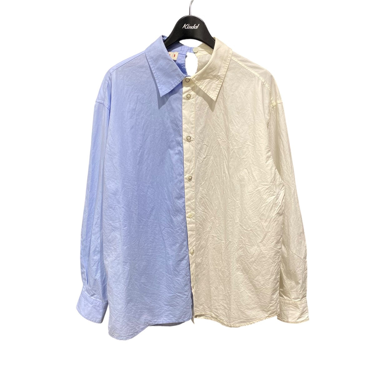 ■美品　クリーニング済　MARNI マルニ　ドッキングシャツ　バイカラー MARNI(マルニ) ドッキングシャツCAMA0546QD CAMA0546QD ネイビー