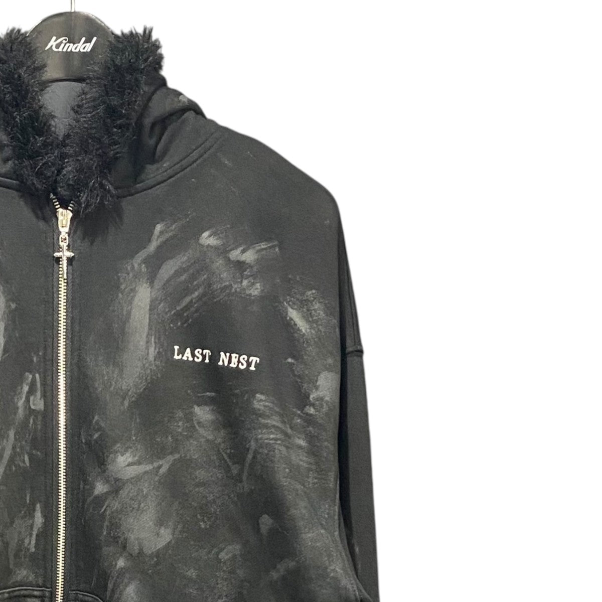 LAST NEST(ラストネスト) FUR COATING HOODIE ブラック サイズ M