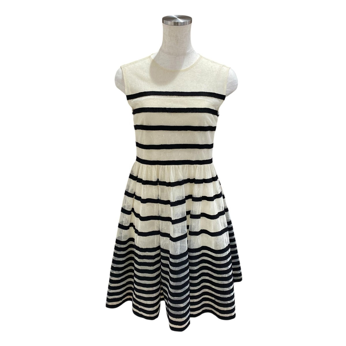 Striped Bow Applique Mini DressSR0VA05J4KH