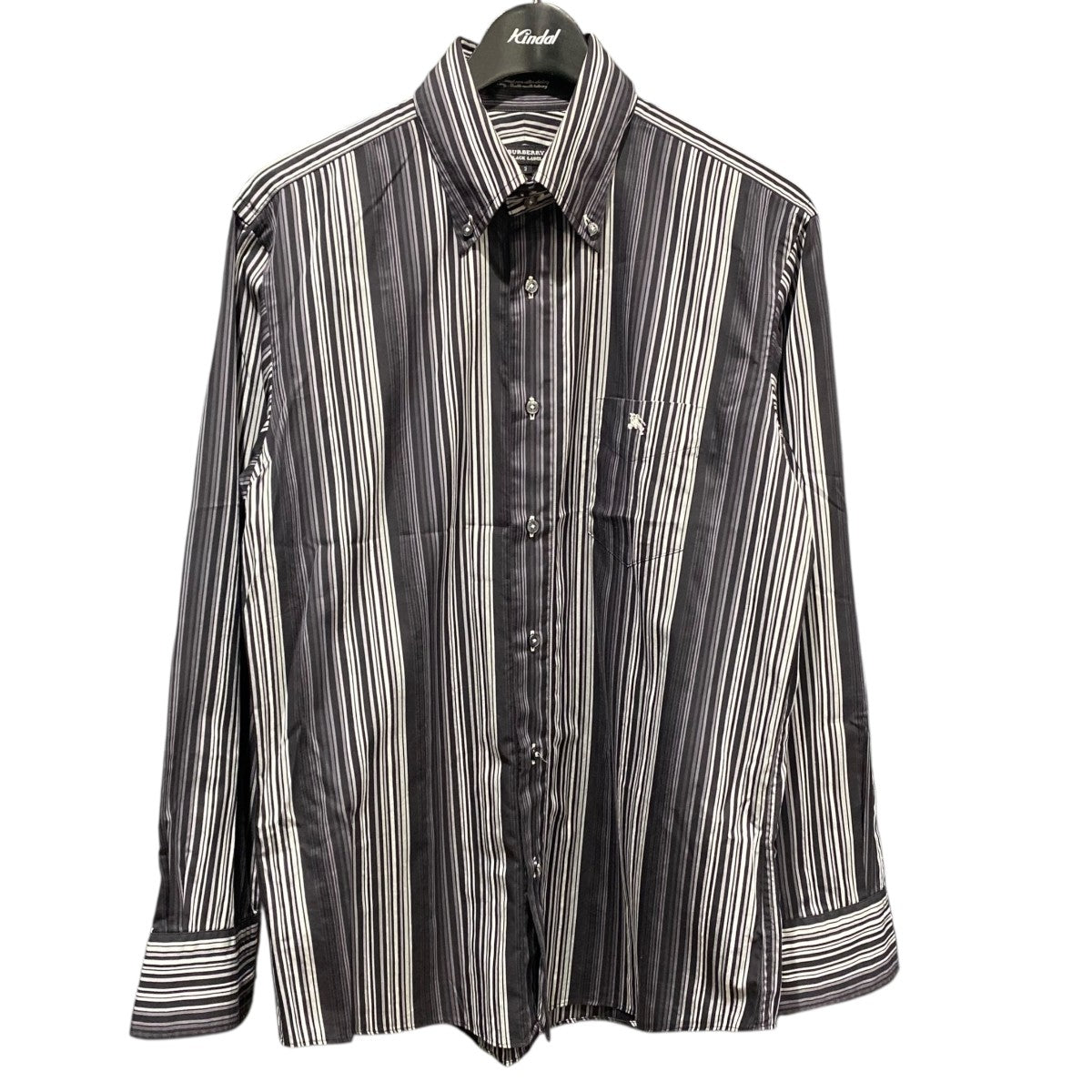 BURBERRY BLACK LABEL ストライプシャツBMW08-100-08 古着・中古-1枚目のアイテム画像