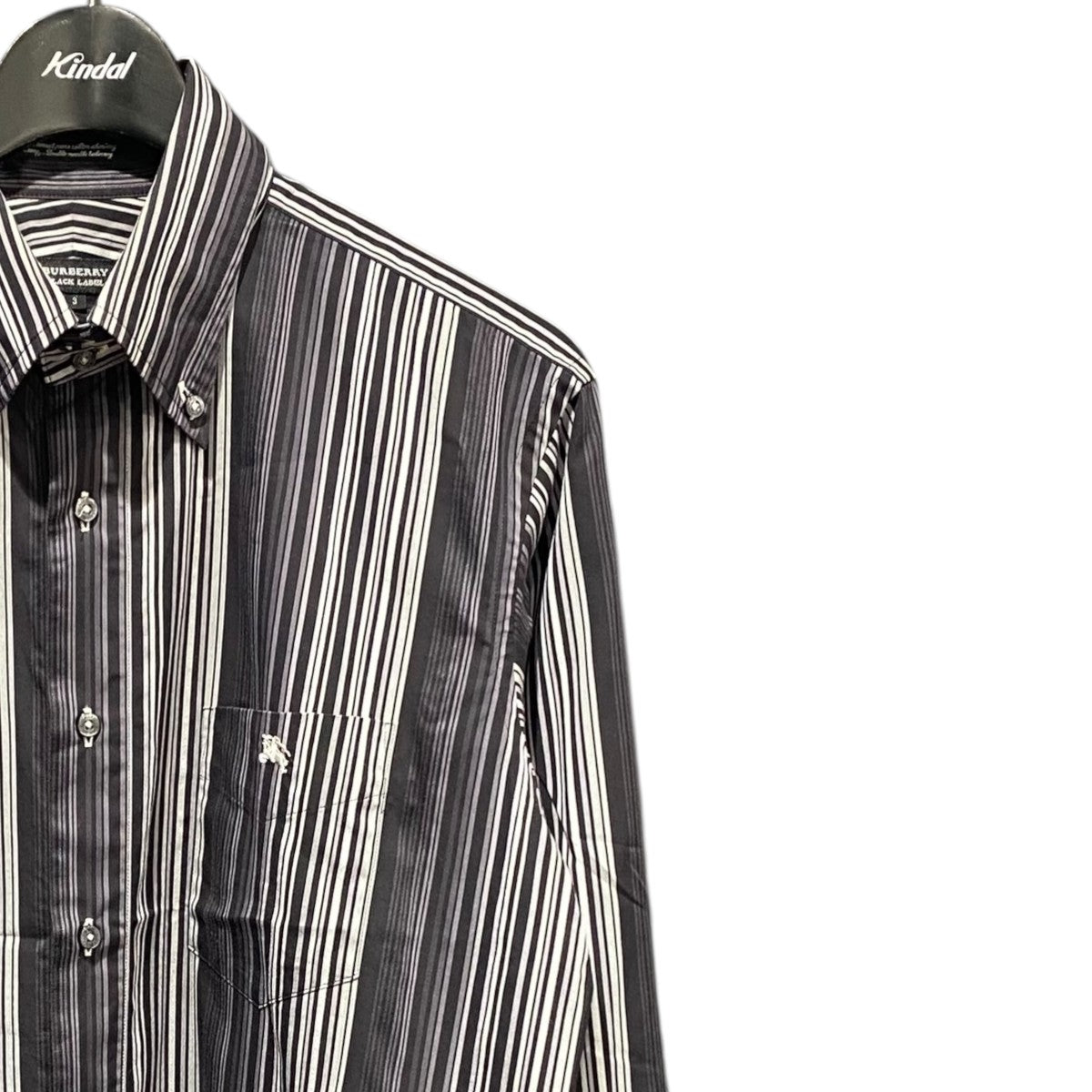 BURBERRY BLACK LABEL ストライプシャツBMW08-100-08 古着・中古-3枚目のアイテム画像
