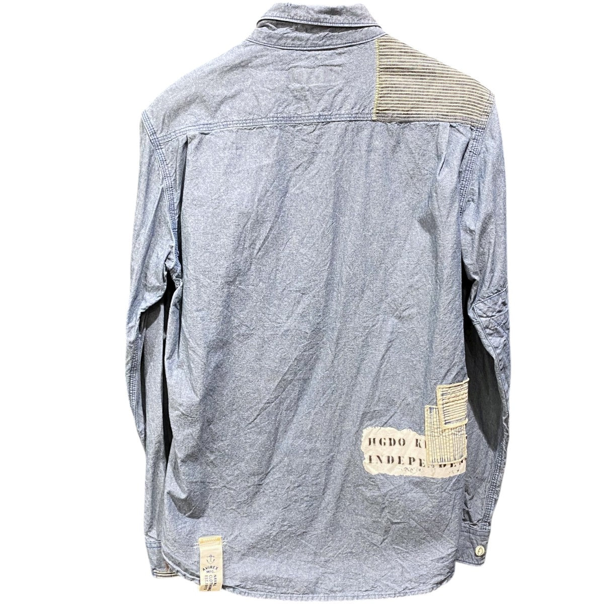 ボタンダメージ加工・パッチワーク付 CHAMBRAY SHIRT6135009 REPAIR
