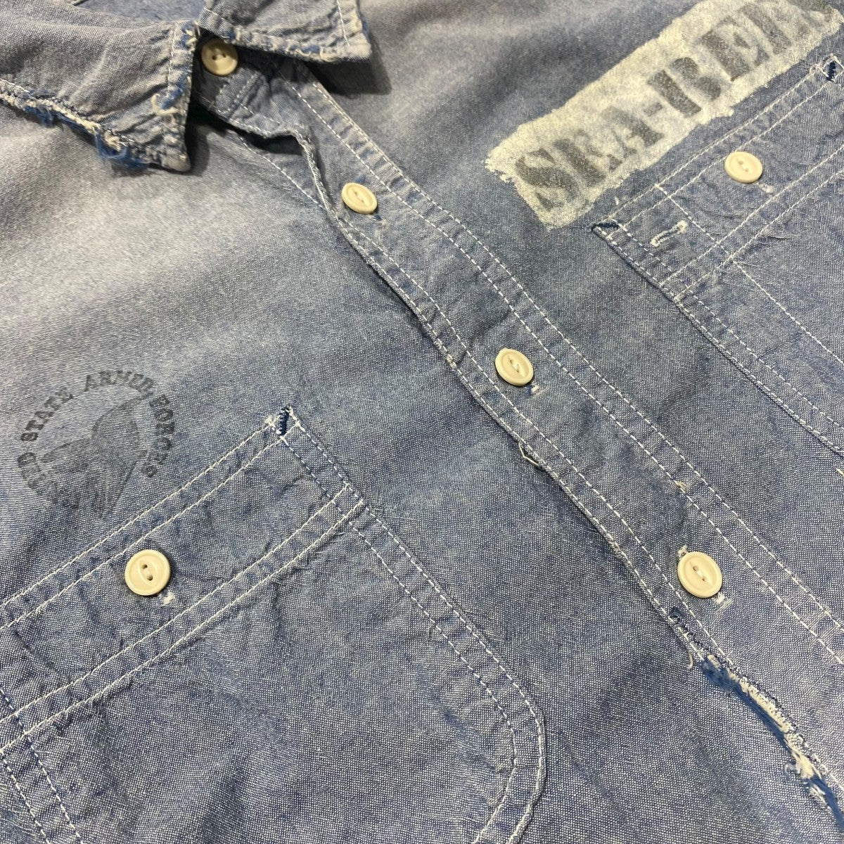 AVIREX ダメージリペア加工デニムシャツ6125082 古着・中古-6枚目のアイテム画像