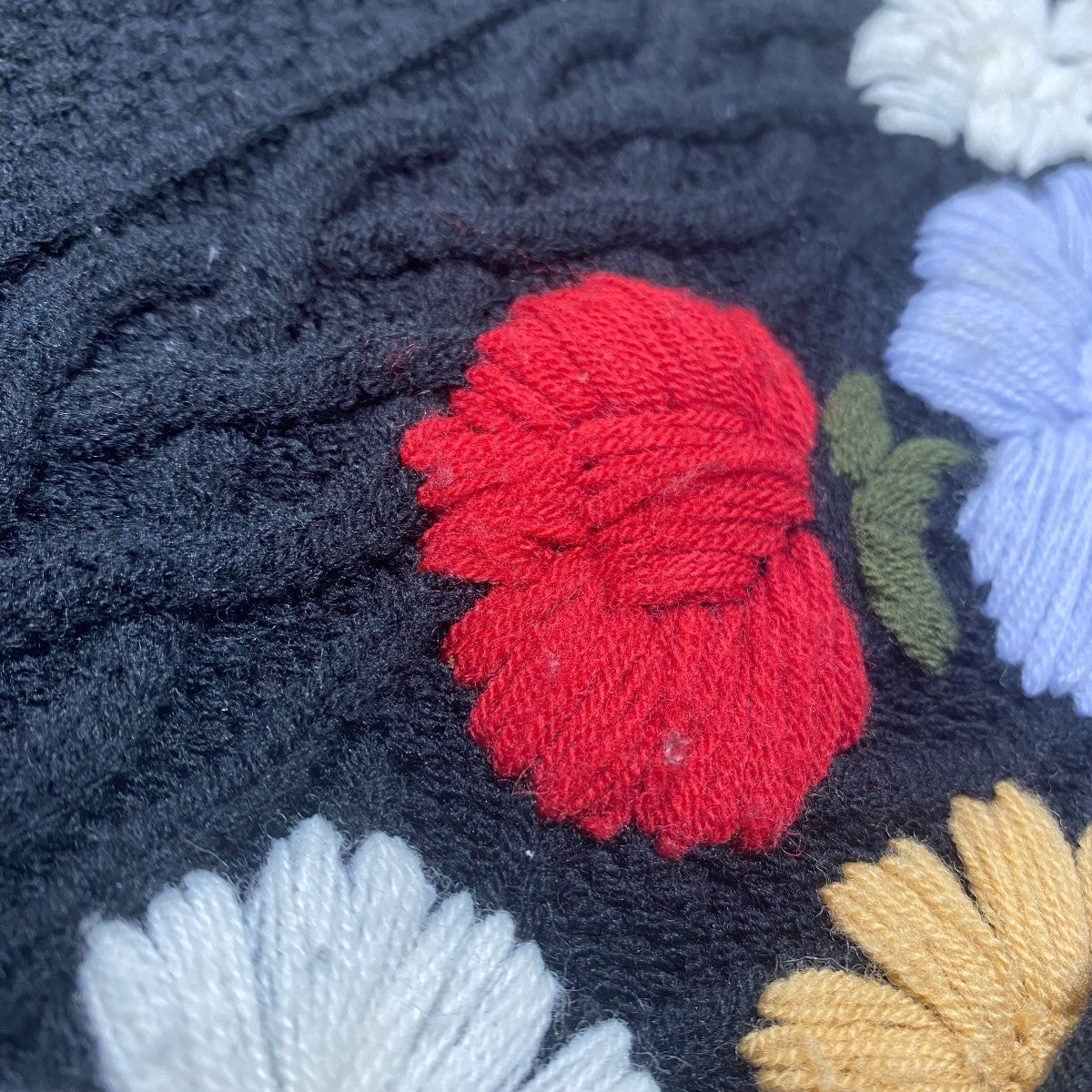 フラワーモチーフ ニットワンピース