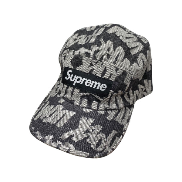 Supreme(シュプリーム) Fat Tip Jacquard Denim Camp Cap ブラック