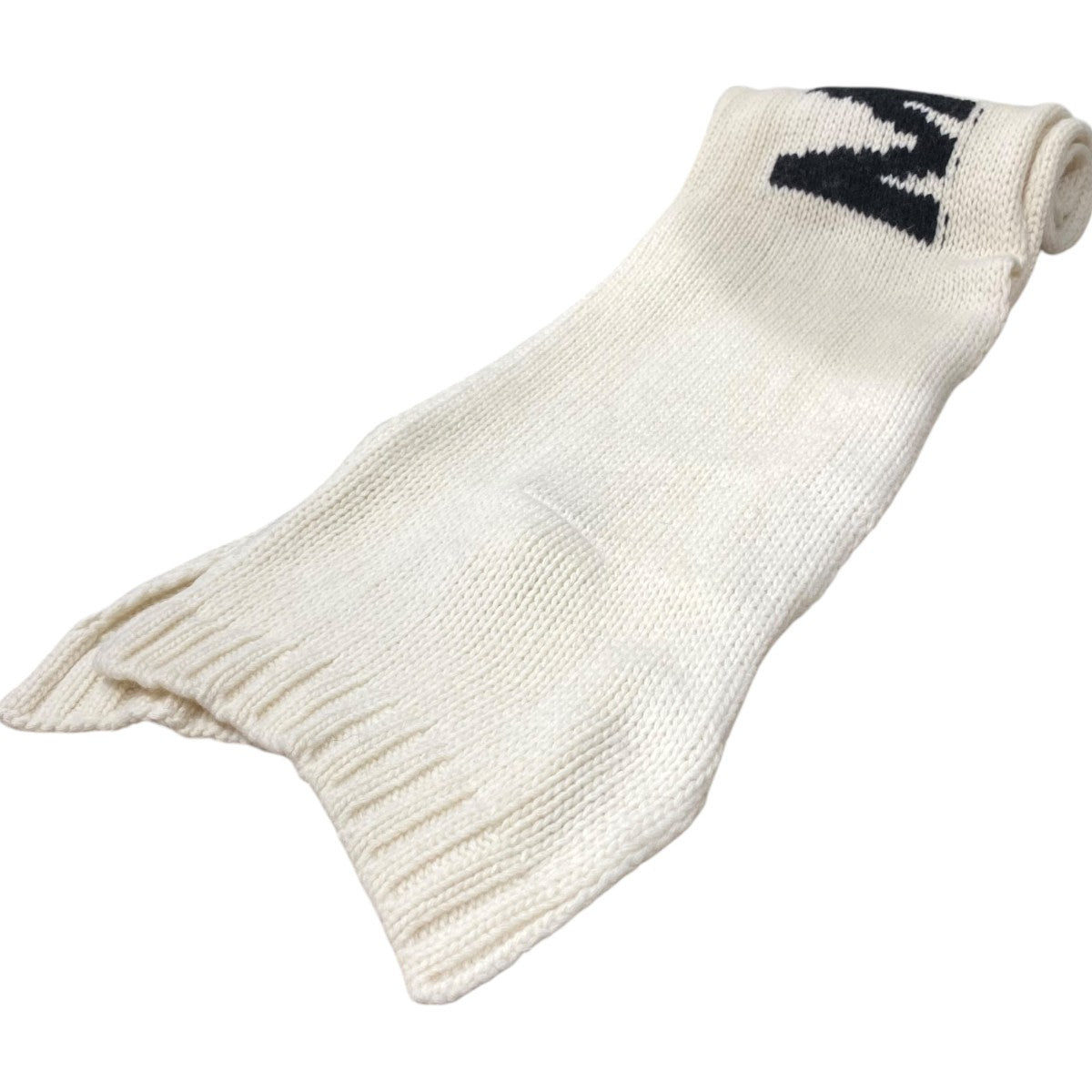 インターシャ編みロゴロゴ入りマフラーM60278