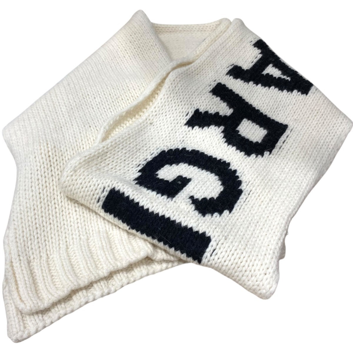 MM6 Maison Margiela インターシャ編みロゴロゴ入りマフラーM60278 古着・中古-3枚目のアイテム画像