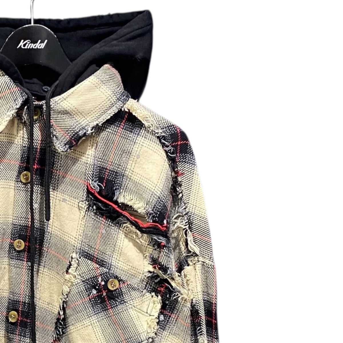 フード付きダメージシャツジャケット24S-SHL035-RF