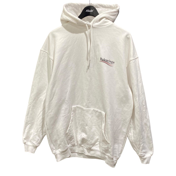 専用　BALENCIAGA ホワイト パーカー S 中古・古着通販】BALENCIAGA (バレンシアガ) キャンペーンロゴパーカー