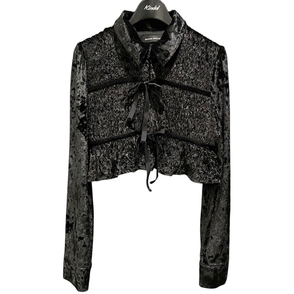 Shirring Velor Ribbon Blouse21242315805