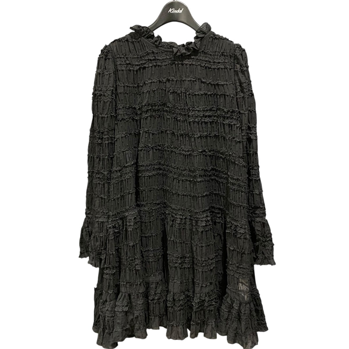 25SSペチコート付ドットジャガードフリルワンピース75215284