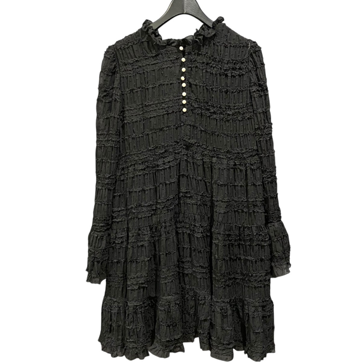 25SSペチコート付ドットジャガードフリルワンピース75215284