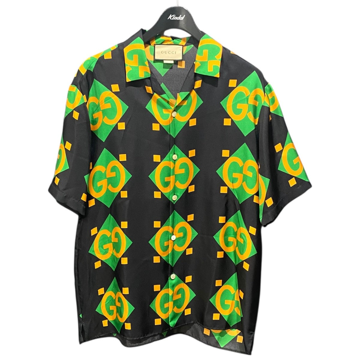 GUCCI GEOMETRIC PRINT BOWLING Shirt681209 古着・中古-1枚目のアイテム画像