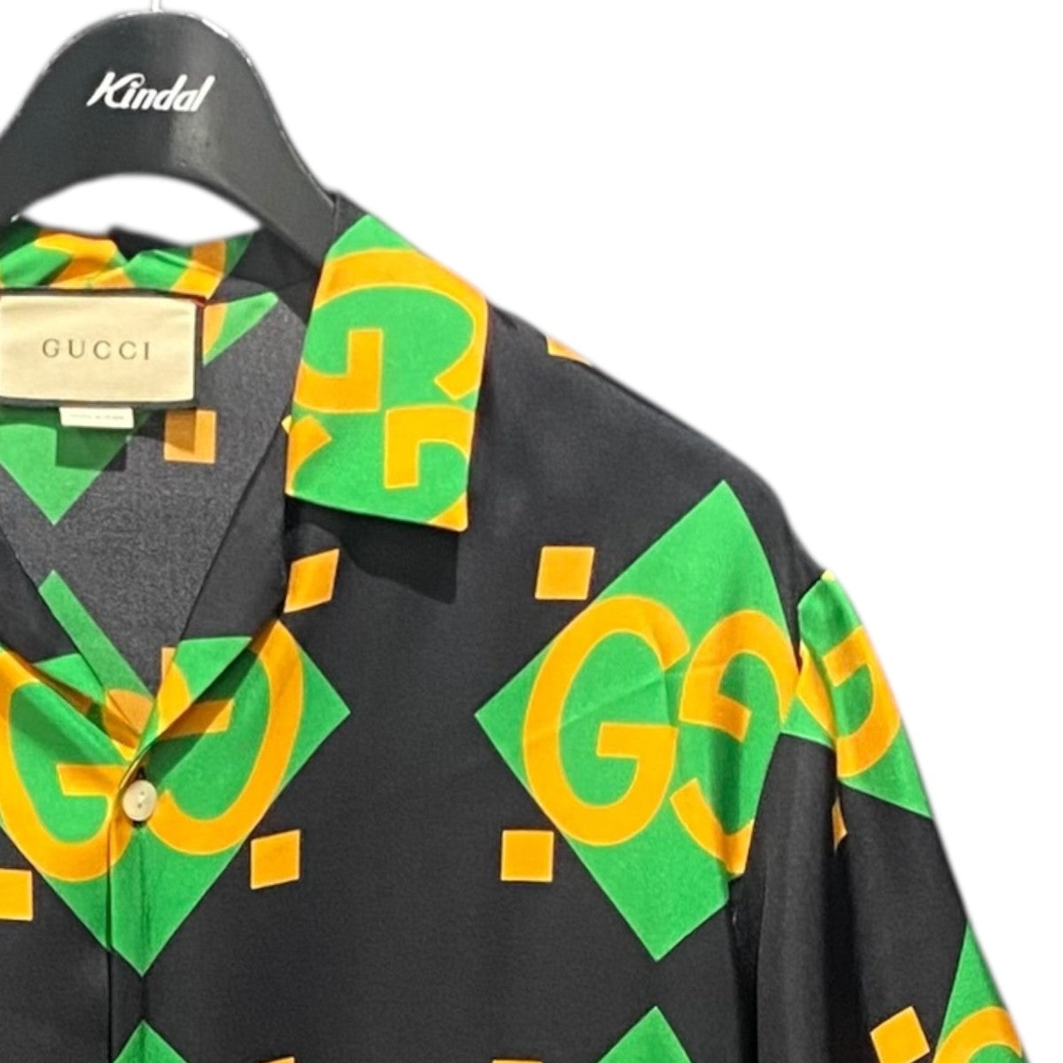 GUCCI GEOMETRIC PRINT BOWLING Shirt681209 古着・中古-3枚目のアイテム画像