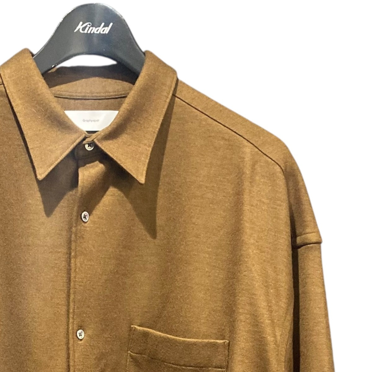 Graphpaper Wool Smooth Flannel Oversized Regular Collar ShirtGU253-50221B 古着・中古-3枚目のアイテム画像