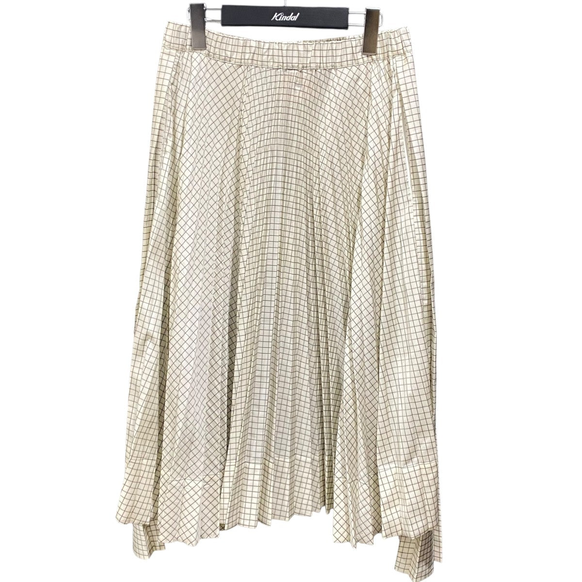 Plan C ノートブックチェックタフタプリーツミディスカートGOCAD30E0Z 古着・中古-1枚目のアイテム画像