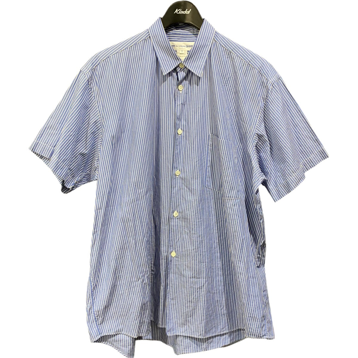 COMME des GARCONS SHIRT 22SSストライプ柄半袖シャツFI-B036 古着・中古-1枚目のアイテム画像