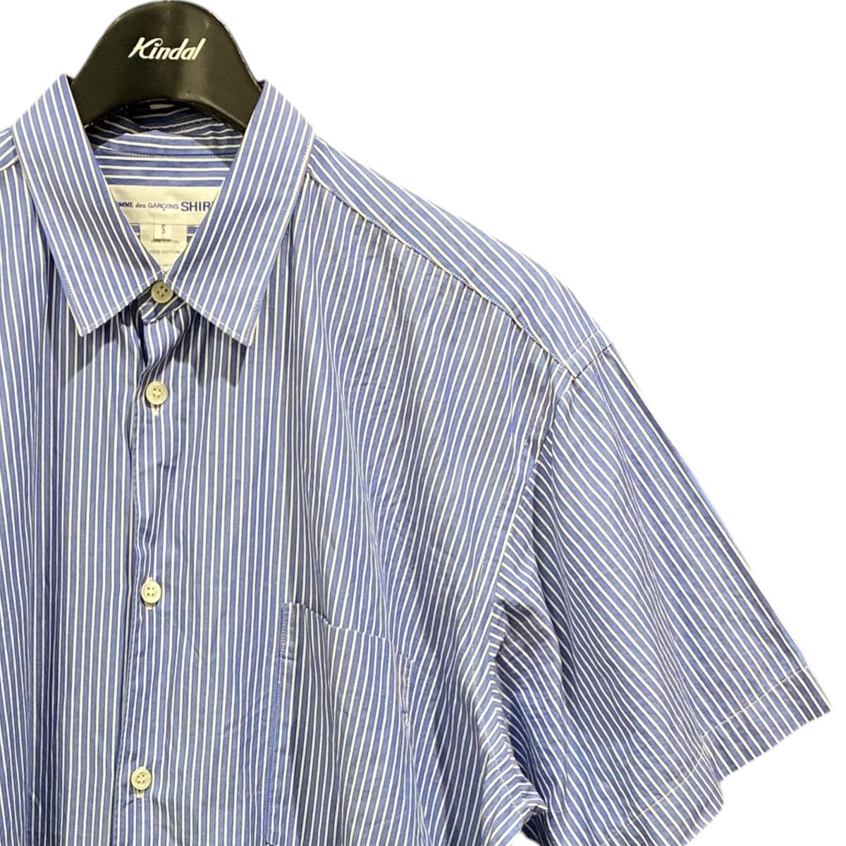 COMME des GARCONS SHIRT 22SSストライプ柄半袖シャツFI-B036 古着・中古-3枚目のアイテム画像
