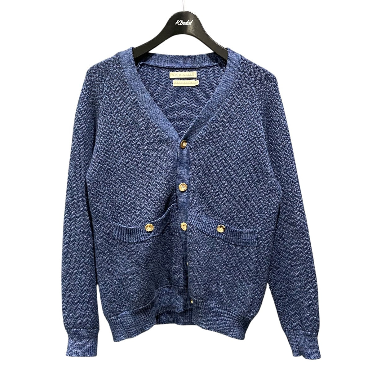 S．E．H KELLY Corgi製ＶネックカーディガンSEHK-SS13-17 古着・中古-1枚目のアイテム画像