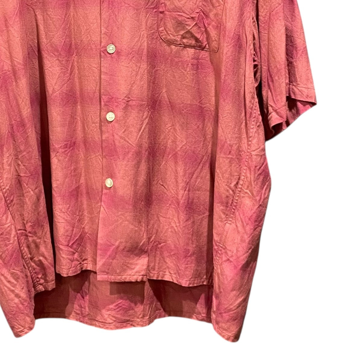 半袖シャツ25SS-WMS-OC20 OMBRE CHECK OPEN COLLAR SHIRT